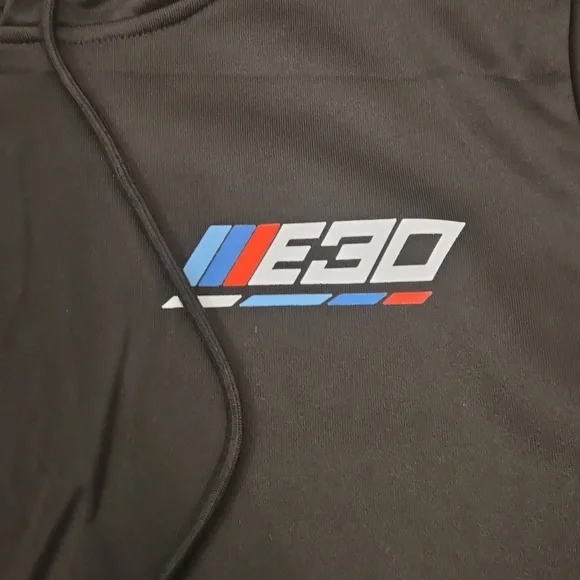 Graphic BMW E30 Black Men's Hoodie Sweatshirt Size S - Picture 2 of 5